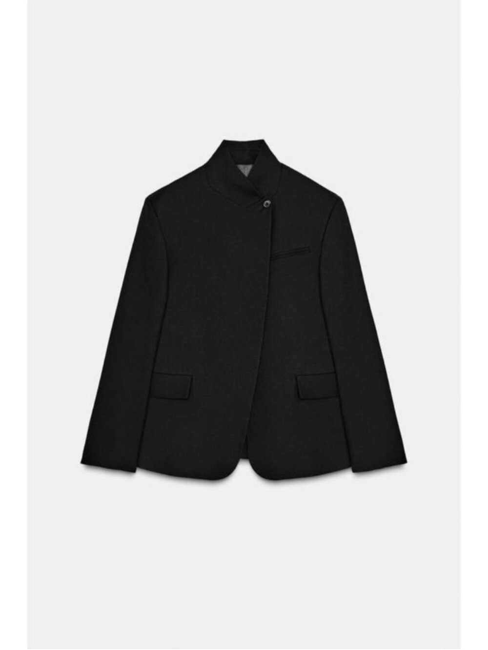 ZARA WOMAN Blazer With Wool ZW Collection Jacket Black high neck 2029/044/800